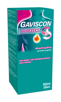 GAVISCON DUO EFEKT Perorálna suspenzia sus por (fľ.skl.jantár.+odmerka) 1x300 ml