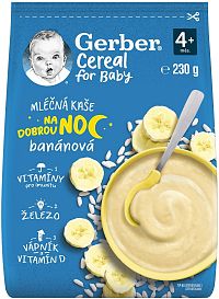 Gerber Cereal Mliečna KAŠA Dobrú noc Banánová; (od ukonč. 4. mesiaca)