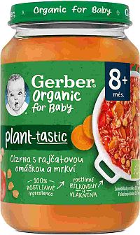 Gerber Organic 100 % rastlinný príkrm cícer s paradajkovou omáčkou a mrkvou 190 g