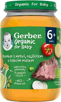 Gerber Organic zelenina s teľacím mäsom 190 g