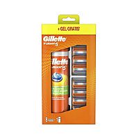 GILLETTE FUSION 8 NH + GEL NA HOLENIE 1×1, set, 8 náhradných hlavíc + gél 200 ml