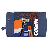 Gillette Fusion Holiaci Strojček Pre Mužov + 3 Náhradné Holiace Hlavice + Fusion Ultra Sensitive Gél Na Holenie 200 ml + Cestovná Taštička, Darčeková Súprava 1×1 ks, pánska sada na holenie