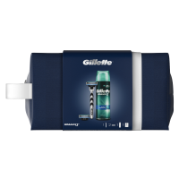 Gillette Mach 3 holící strojek + 2 náhradní hlavice + Comfort na holení 200 ml + etue darčeková sada