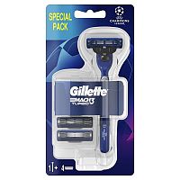 Gillette MACH3 Turbo EUFA 1 strojček + 4 náhradné hlavice