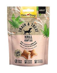 Gimdog Train & Treat Krill & Konope 1×125 g, maškrta pre psy