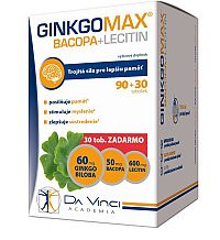 GINKGOMAX+BACOPA+LECITÍN - DA VINCI 90+30 tob. Zadarmo