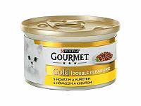 GOURMET Gold Double Pleasure s hovädzím a kuraťom 85 g