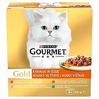 GOURMET Gold Multipack kúsky v šťave so zeleninou 8 x 85 g
