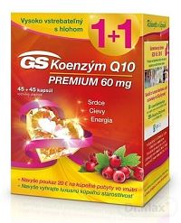 GS Koenzým Q10 60 mg PREMIUM + 2018 cps 45+45 (90 ks) + ový poukaz, 1x1 set