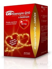 GS Koenzým Q10 60 mg s biotínom darček 2020 cps 45+45 navyše (90 ks)