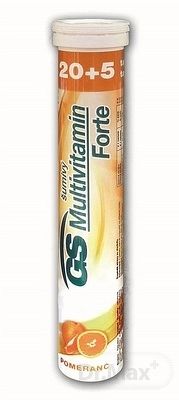 GS Multivitamín Forte šumivý pomaranč 1×25 tbl, 20+5 tbl navyše