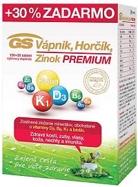 GS Vápnik, Horčík, Zinok PREMIUM tbl 100+30 (30% ) (130 ks)