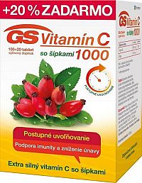 GS Vitamín C 1000 so šípkami 100+20 tabliet