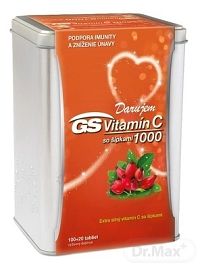 GS Vitamín C 1000 so šípkami 2019 tbl (strieborná dóza) 100+20 (120 ks)