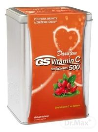 GS Vitamín C 500 so šípkami 2019 tbl (strieborná dóza) 100+20 (120 ks)