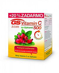 GS Vitamín C 500 so šípkami tbl 50+10 (20 % ) (60 ks)