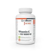 Gymbeam vitamin c + d3 1000 iu 90tbl 90 tabliet
