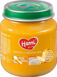 Hami príkrm Zelenina s kuracími prsiami prvá lyžička (od ukonč. 4. mesiaca) 1x125 g