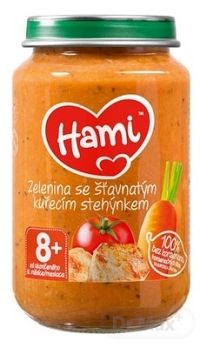 Hami príkrm Zelenina so šťavnatým kuracím 1×200 g, mäsovo-zeleninový príkrm
