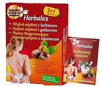 Herbalex Hrejivá náplasť s gaštanom 3+1 grátis (4 ks) + (bedrový pás), 1x1 set