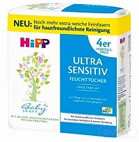 HiPP BabySANFT Čistiace vlhčené obrúsky ultra sensitive, economy pack 4x52 ks