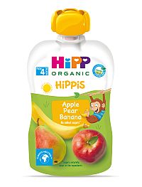 HiPP BIO 100% ovocie Jablko-Hruška-Banán od uk. 4.-6. mesiaca 1×100 g, ovocná kapsička