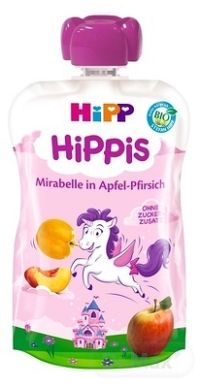 HiPP BIO Hippies Jablko-Broskyňa-Mirabelky 100 g