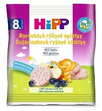 HiPP BIO OBLÁTKY Čučoriedkové ryžové 1×30 g, ryžové oblátky