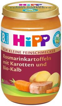 HiPP Malý gurmán BIO Rozmarínové zemiaky s mrkvou a BIO teľacím mäsom 220 g