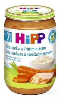 HiPP Prikrm BIO Ryža s mrkvou a morčacím mäsom nová receptúra 2017 (od ukonč.7. mesiaca) 1x220 g