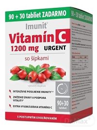 Imunit Vitamín C 1200 mg URGENT so šípkami 1×90+30 tbl, výživový doplnok