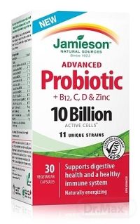 Jamieson ADVANCED Probiotic 10 miliárd + vitamíny B12, C, D a zinok 1×30 cps. multivitamín