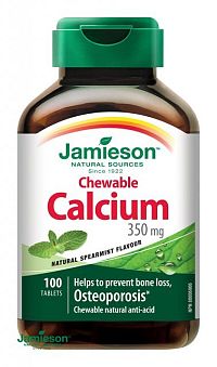 JAMIESON VÁPNIK 350 mg TABLETY NA CMÚĽANIE tbl s príchuťou mäty 1x100 ks