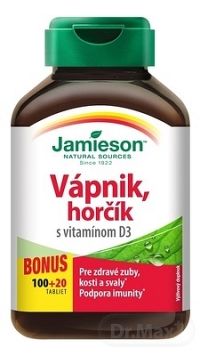 JAMIESON VÁPNIK, HORČÍK S VITAMÍNOM D3 tbl 100+20 zadarmo (120 ks)