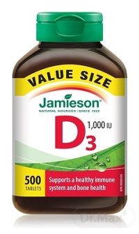 JAMIESON VITAMÍN D3 1000 IU 1×500 tabliet, výživový doplnok
