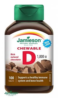JAMIESON VITAMÍN D3 1000 IU ČOKOLÁDA tbl na cmúľanie 1x100 ks
