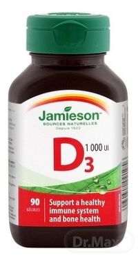 JAMIESON VITAMÍN D3 1000 IU cps (mäkké gélové kapsuly) 1x90 ks