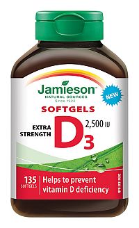 Jamieson Vitamín D3 2500 IU 135 cps