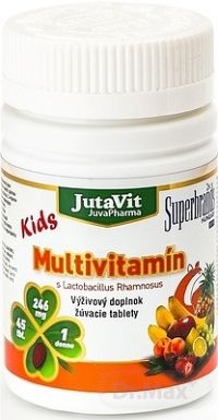 JutaVit Multivitamín s Lactobac. Rhamnosus Kids žuvacie tablety 1x45 ks