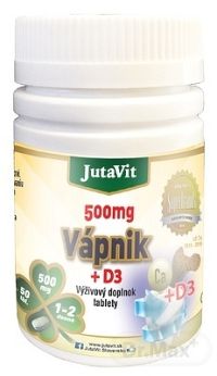 JutaVit Vápnik 500 mg + D3 1x50 tbl, výživový doplnok