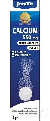 JutaVit Vápnik 550 mg 1x16 ks, šumivé tablety s citrónovou príchuťou
