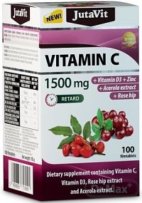 JutaVit Vitamín C 1500 mg tbl s postupným uvoľňovaním, s vitamínom D3, zinkom, šípkami a extraktom z aceroly 1x100 ks
