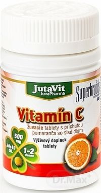 JutaVit Vitamín C 500 1×70 ks, žuvacie tablety s príchuťou pomaranča
