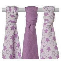 Kikko Bambusové pleny 70 x 70 Little Stars Lilac 2020 3 ks