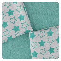 KIKKO XKKO Bambusové BMB Stars 30 x 30 Turquoise Stars MIX 9 ks