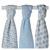 KIKKO XKKO BMB 70 x 70 Bambusové Scandinavian Baby Blue MIX 3 ks