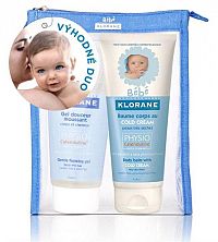 KLORANE BEBE GEL DOUC MOUSSANT (PHYSIOCALENDULINE) jemný penivý gél na telo a vlasy 200 ml + BAUME CORPS AU COLD CREAM 200 ml, 1x1 set