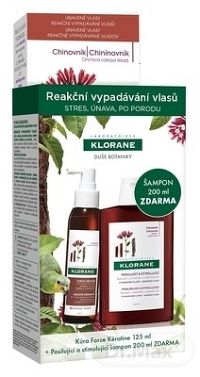 KLORANE FORCE KÉRATINE koncentrát 125 ml + SHAMPOOING À LA QUININE, VIT.B 200 ml , 1x1 set