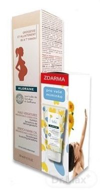 KLORANE MAMAN HUILE VERGETURES olej na strie 200 ml + BEBE GEL LAVANT DOUX 75 ml , 1x1 set