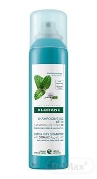 KLORANE SHAMPOOING SEC DETOX Menthe BIO suchý šampón s BIO mätou vodnou, sprej 1x150 ml